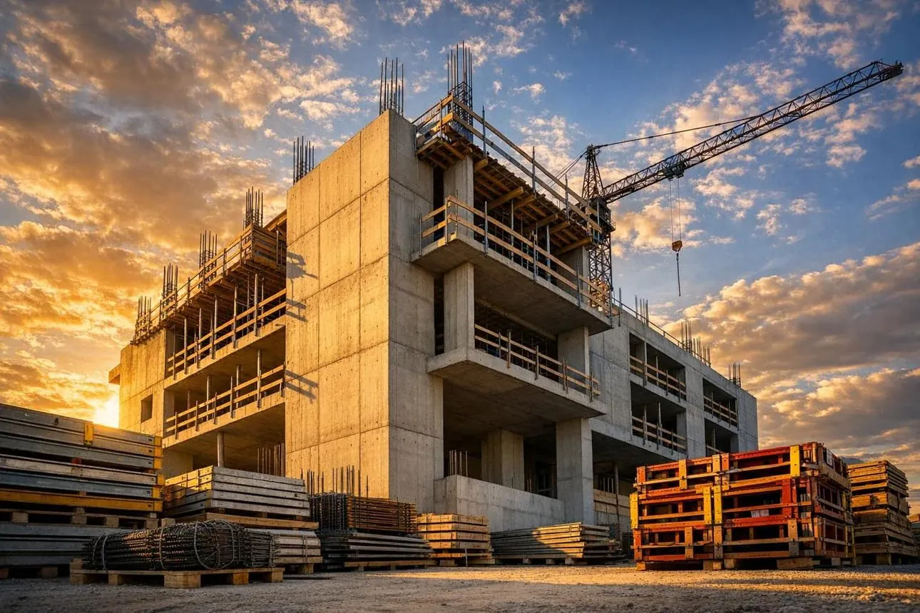 Struktur beton gedung dalam pembangunan